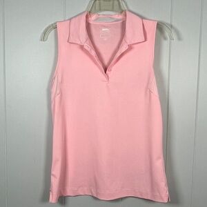 Slazenger Pink Sleeveless Golf Tank Top Collar Shirt Sz S 2 Textures Active EUC
